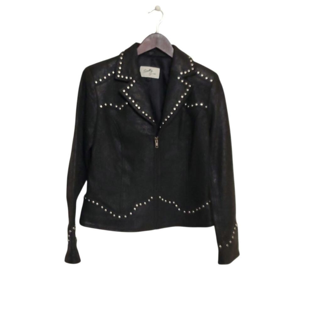 SCULLY Genuine Leather Suede Studded Western Coastal Cowgirl Boho Jacket Sz XS